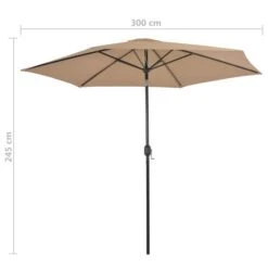 Parasol D'extérieur Avec Poteau En Métal 300 Cm Taupe -Meubles Soldes Boutique parasol d exterieur avec poteau en metal 300 cm taupe 3666722327022 978527