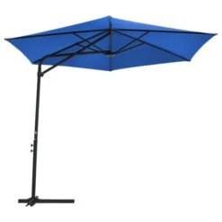 Parasol D'extérieur Déporté Avec Mât En Acier 300 Cm Bleu Azuré -Meubles Soldes Boutique parasol d exterieur deporte avec mat en acier 300 cm bleu azure 3666722322591 983189