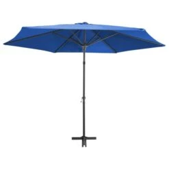 Parasol D'extérieur Déporté Avec Mât En Acier 300 Cm Bleu Azuré -Meubles Soldes Boutique parasol d exterieur deporte avec mat en acier 300 cm bleu azure 3666722322591 983190
