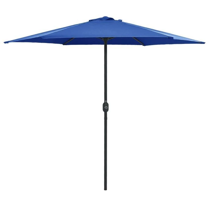 Parasol D'extérieur Et Mât En Aluminium 270x246 Cm Bleu Azuré 3 Parasol D'extérieur Et Mât En Aluminium 270x246 Cm Bleu Azuré