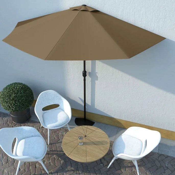 Parasol De Balcon Avec Mât En Aluminium Taupe 300x150 Cm Demi 3 Parasol De Balcon Avec Mât En Aluminium Taupe 300x150 Cm Demi