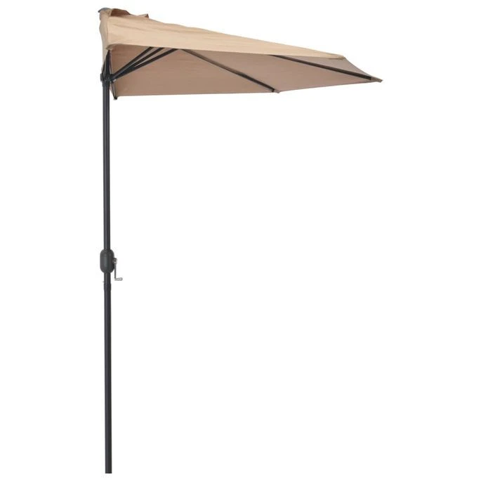 Parasol De Balcon Avec Mât En Aluminium Taupe 300x150 Cm Demi 6 Parasol De Balcon Avec Mât En Aluminium Taupe 300x150 Cm Demi – Image 4