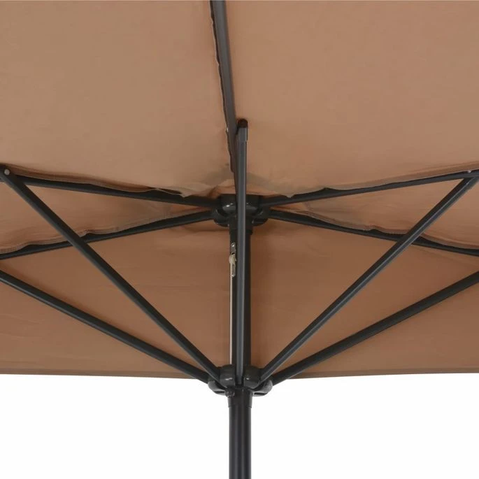 Parasol De Balcon Avec Mât En Aluminium Taupe 300x150 Cm Demi 8 Parasol De Balcon Avec Mât En Aluminium Taupe 300x150 Cm Demi – Image 6