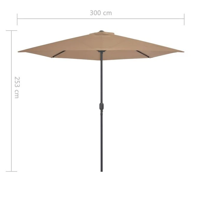 Parasol De Balcon Avec Mât En Aluminium Taupe 300x150 Cm Demi 10 Parasol De Balcon Avec Mât En Aluminium Taupe 300x150 Cm Demi – Image 8