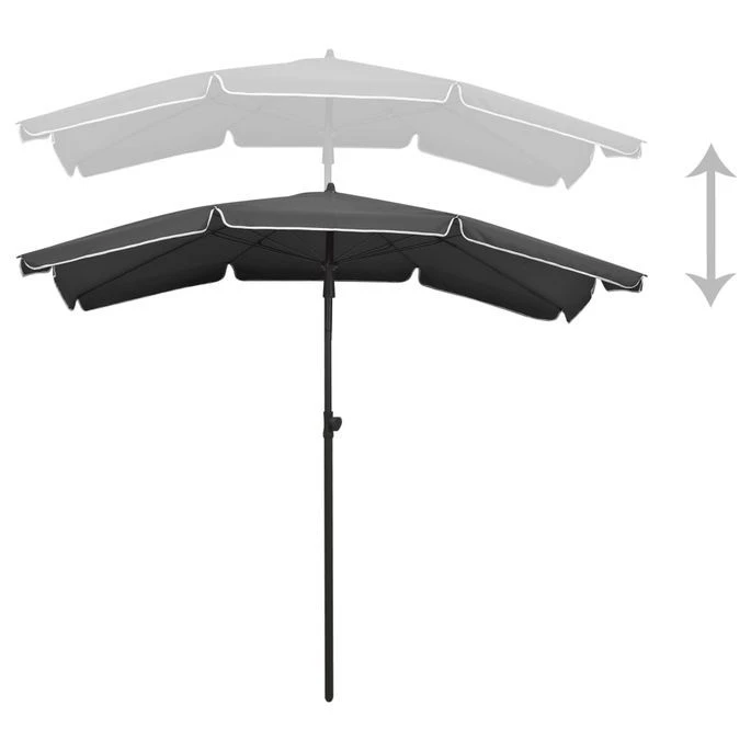 Parasol De Jardin Avec Mât 200x130 Cm Anthracite 7 Parasol De Jardin Avec Mât 200x130 Cm Anthracite – Image 5