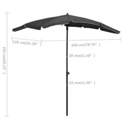 Parasol De Jardin Avec Mât 200x130 Cm Anthracite 13 Parasol De Jardin Avec Mât 200x130 Cm Anthracite -Meubles Soldes Boutique parasol de jardin avec mat 200x130 cm anthracite 3666722352086 946897