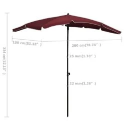 Parasol De Jardin Avec Mât 200x130 Cm Rouge Bordeaux 13 Parasol De Jardin Avec Mât 200x130 Cm Rouge Bordeaux -Meubles Soldes Boutique parasol de jardin avec mat 200x130 cm rouge bordeaux 3666722352062 946909