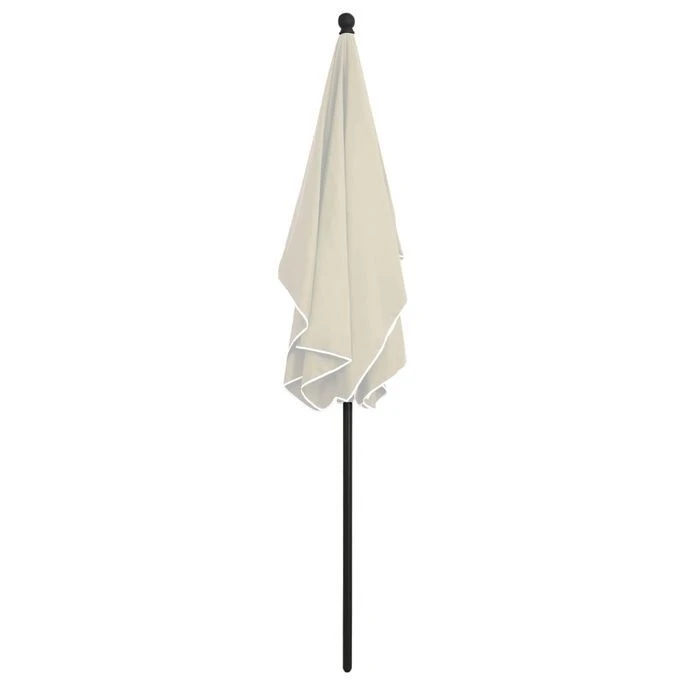 Parasol De Jardin Avec Mât 210x140 Cm Sable 7 Parasol De Jardin Avec Mât 210x140 Cm Sable – Image 5