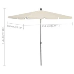 Parasol De Jardin Avec Mât 210x140 Cm Sable 13 Parasol De Jardin Avec Mât 210x140 Cm Sable -Meubles Soldes Boutique parasol de jardin avec mat 210x140 cm sable 3666722438803 803990