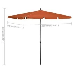 Parasol De Jardin Avec Mât 210x140 Cm Terre Cuite 13 Parasol De Jardin Avec Mât 210x140 Cm Terre Cuite -Meubles Soldes Boutique parasol de jardin avec mat 210x140 cm terre cuite 3666722352130 946867