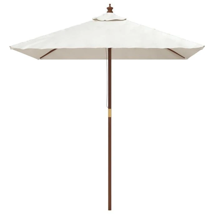 Parasol De Jardin Avec Mât En Bois Sable 198x198x231 Cm 5 Parasol De Jardin Avec Mât En Bois Sable 198x198x231 Cm – Image 3