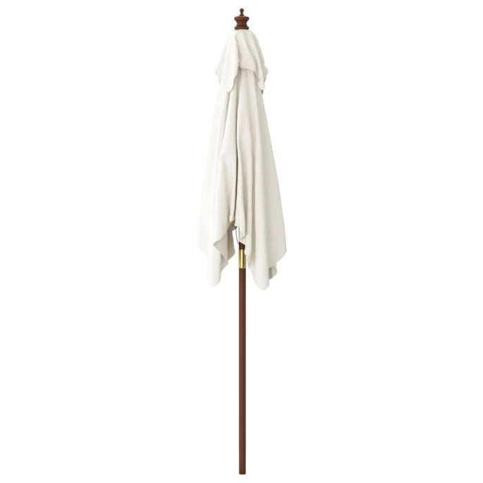 Parasol De Jardin Avec Mât En Bois Sable 198x198x231 Cm 6 Parasol De Jardin Avec Mât En Bois Sable 198x198x231 Cm – Image 4