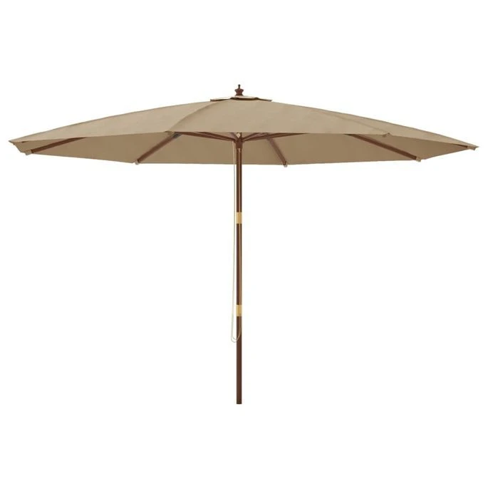 Parasol De Jardin Avec Mât En Bois Taupe 400x273 Cm 4 Parasol De Jardin Avec Mât En Bois Taupe 400x273 Cm – Image 2
