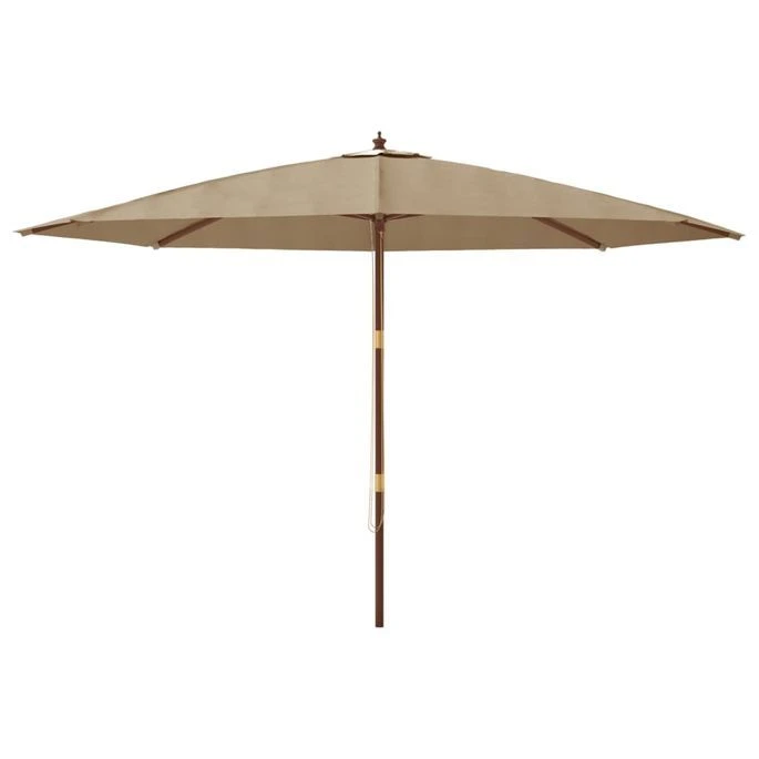 Parasol De Jardin Avec Mât En Bois Taupe 400x273 Cm 5 Parasol De Jardin Avec Mât En Bois Taupe 400x273 Cm – Image 3