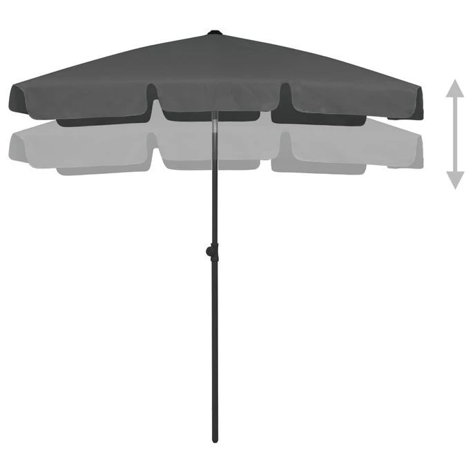 Parasol De Plage Anthracite 180x120 Cm 7 Parasol De Plage Anthracite 180x120 Cm – Image 5