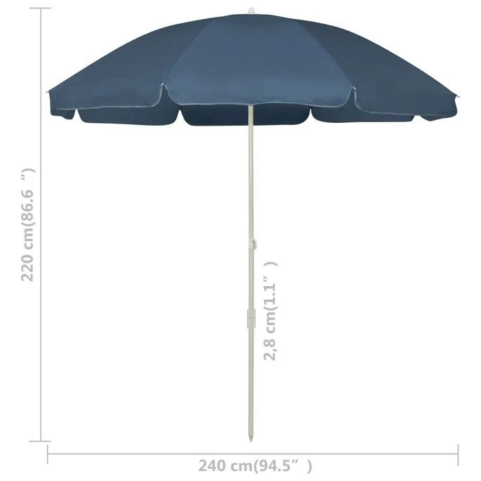 Parasol De Plage Bleu 240 Cm 2 8 Parasol De Plage Bleu 240 Cm 2 – Image 6