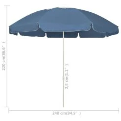 Parasol De Plage Bleu 240 Cm 3 13 Parasol De Plage Bleu 240 Cm 3 -Meubles Soldes Boutique parasol de plage bleu 240 cm 3666722604680 946244