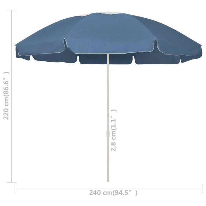 Parasol De Plage Bleu 240 Cm 3 8 Parasol De Plage Bleu 240 Cm 3 – Image 6