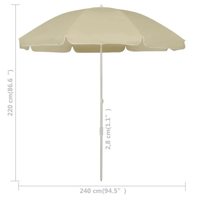 Parasol De Plage Jaune Sable 240 Cm 2 8 Parasol De Plage Jaune Sable 240 Cm 2 – Image 6