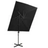 Parasol Déporté à Double Toit Noir 250x250 Cm 2 Parasol Déporté à Double Toit Noir 250x250 Cm -Meubles Soldes Boutique parasol deporte a double toit noir 250x250 cm 3666722356893 941854