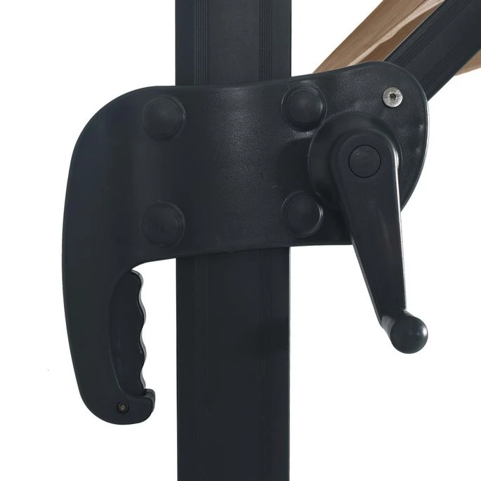 Parasol Déporté Avec Lumières LED Aluminium 400x300 Cm Taupe 9 Parasol Déporté Avec Lumières LED Aluminium 400x300 Cm Taupe – Image 7