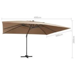 Parasol Déporté Avec Lumières LED Aluminium 400x300 Cm Taupe 19 Parasol Déporté Avec Lumières LED Aluminium 400x300 Cm Taupe -Meubles Soldes Boutique parasol deporte avec lumieres led aluminium 400x300 cm taupe 3666722521055 585139