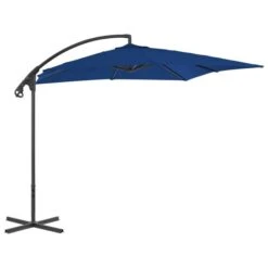 Parasol Déporté Avec Mât En Acier 250x250 Cm Azuré