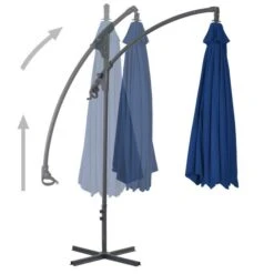 Parasol Déporté Avec Mât En Acier 250x250 Cm Azuré 11 Parasol Déporté Avec Mât En Acier 250x250 Cm Azuré -Meubles Soldes Boutique parasol deporte avec mat en acier 250x250 cm azure 3666722356343 942412