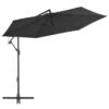 Parasol Déporté Avec Mât En Aluminium 300 Cm Noir -Meubles Soldes Boutique parasol deporte avec mat en aluminium 300 cm noir 3666722322812 982869