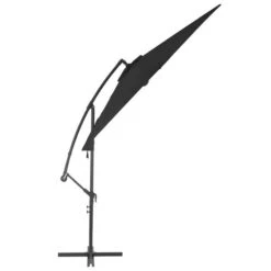 Parasol Déporté Avec Mât En Aluminium 300 Cm Noir -Meubles Soldes Boutique parasol deporte avec mat en aluminium 300 cm noir 3666722322812 982871