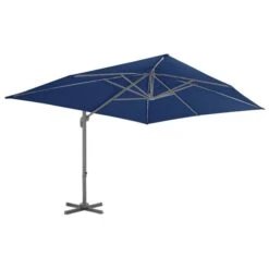 Parasol Déporté Avec Mât En Aluminium 4x3 M Bleu Azuré -Meubles Soldes Boutique parasol deporte avec mat en aluminium 4x3 m bleu azure 3666722521031 585169