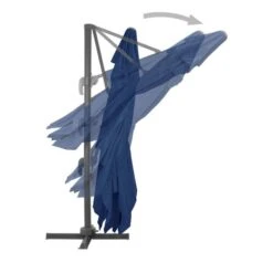 Parasol Déporté Avec Mât En Aluminium 4x3 M Bleu Azuré -Meubles Soldes Boutique parasol deporte avec mat en aluminium 4x3 m bleu azure 3666722521031 585171