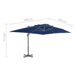 Parasol Déporté Avec Mât En Aluminium 4x3 M Bleu Azuré -Meubles Soldes Boutique parasol deporte avec mat en aluminium 4x3 m bleu azure 3666722521031 585174