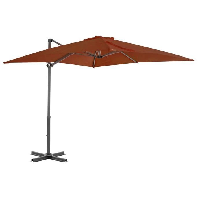 Parasol Déporté Avec Mât En Aluminium Terre Cuite 250x250 Cm 3 Parasol Déporté Avec Mât En Aluminium Terre Cuite 250x250 Cm