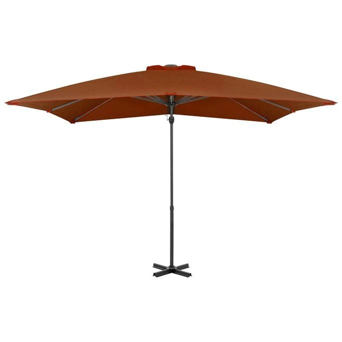Parasol Déporté Avec Mât En Aluminium Terre Cuite 250x250 Cm 5 Parasol Déporté Avec Mât En Aluminium Terre Cuite 250x250 Cm – Image 3