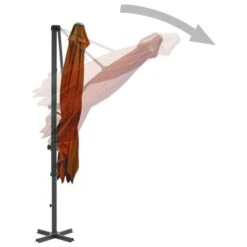 Parasol Déporté Avec Mât En Aluminium Terre Cuite 250x250 Cm 14 Parasol Déporté Avec Mât En Aluminium Terre Cuite 250x250 Cm -Meubles Soldes Boutique parasol deporte avec mat en aluminium terre cuite 250x250 cm 3666722357340 941430