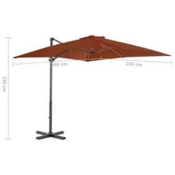 Parasol Déporté Avec Mât En Aluminium Terre Cuite 250x250 Cm 17 Parasol Déporté Avec Mât En Aluminium Terre Cuite 250x250 Cm -Meubles Soldes Boutique parasol deporte avec mat en aluminium terre cuite 250x250 cm 3666722357340 941433