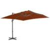 Parasol Déporté Avec Mât En Aluminium Terre Cuite 300x300 Cm -Meubles Soldes Boutique parasol deporte avec mat en aluminium terre cuite 300x300 cm 3666722357258 941502