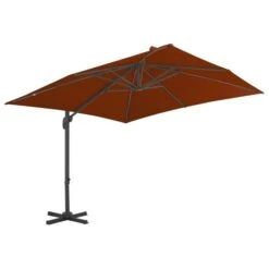 Parasol Déporté Avec Mât En Aluminium Terre Cuite 300x300 Cm 12 Parasol Déporté Avec Mât En Aluminium Terre Cuite 300x300 Cm -Meubles Soldes Boutique parasol deporte avec mat en aluminium terre cuite 300x300 cm 3666722357258 941504