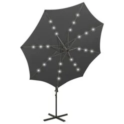 Parasol Déporté Avec Mât Et Lumières LED Anthracite 300 Cm 2 -Meubles Soldes Boutique parasol deporte avec mat et lumieres led anthracite 300 cm 3666722357111 941654
