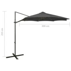 Parasol Déporté Avec Mât Et Lumières LED Anthracite 300 Cm 2 -Meubles Soldes Boutique parasol deporte avec mat et lumieres led anthracite 300 cm 3666722357111 941659