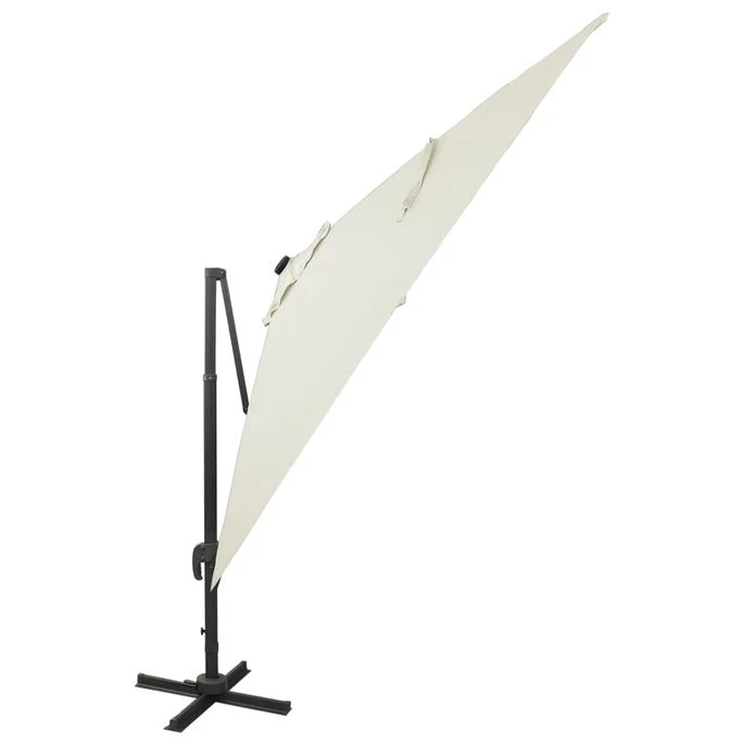 Parasol Déporté Avec Mât Et Lumières LED Sable 300 Cm 2 7 Parasol Déporté Avec Mât Et Lumières LED Sable 300 Cm 2 – Image 5