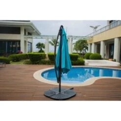 Parasol Déporté Diametre 3m - Structure En Aluminium Avec Toile Polyester 180g- Bleu - Tohota -Meubles Soldes Boutique parasol deporte diametre 3m structure en aluminium avec toile polyester 180g bleu tohota 3612408259286 534698