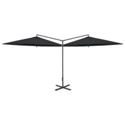 Meubles Soldes Boutique -Meubles Soldes Boutique parasol double avec mat en acier noir 600 cm 3666722355995 942723