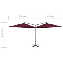 Parasol Double Avec Mât En Acier Rouge Bordeaux 600 Cm 17 Parasol Double Avec Mât En Acier Rouge Bordeaux 600 Cm -Meubles Soldes Boutique parasol double avec mat en acier rouge bordeaux 600 cm 3666722356015 942713