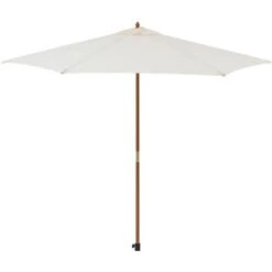 Parasol Droit Diametre 2,7 M - Mât Bois Rond Et Polyester 160g/m² - Beige -Meubles Soldes Boutique parasol droit diametre 2 7 m mat bois rond et polyester 160g m beige 3612401827956 1319739