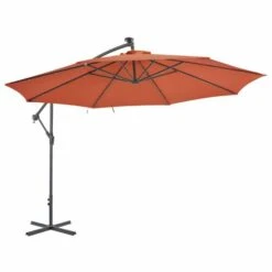 Parasol En Porte-à-faux Avec Mât Aluminium 350 Cm Terre Cuite -Meubles Soldes Boutique parasol en porte a faux avec mat aluminium 350 cm terre cuite 3666722604963 978581