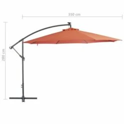 Parasol En Porte-à-faux Avec Mât Aluminium 350 Cm Terre Cuite -Meubles Soldes Boutique parasol en porte a faux avec mat aluminium 350 cm terre cuite 3666722604963 978587