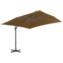 Parasol En Porte-à-faux Avec Mât En Aluminium 300x300 Cm Taupe -Meubles Soldes Boutique parasol en porte a faux avec mat en aluminium 300x300 cm taupe 3666722326322 979191