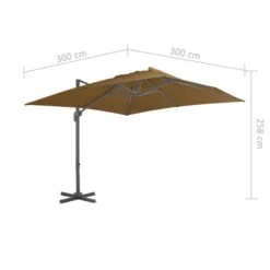 Parasol En Porte-à-faux Avec Mât En Aluminium 300x300 Cm Taupe -Meubles Soldes Boutique parasol en porte a faux avec mat en aluminium 300x300 cm taupe 3666722326322 979197